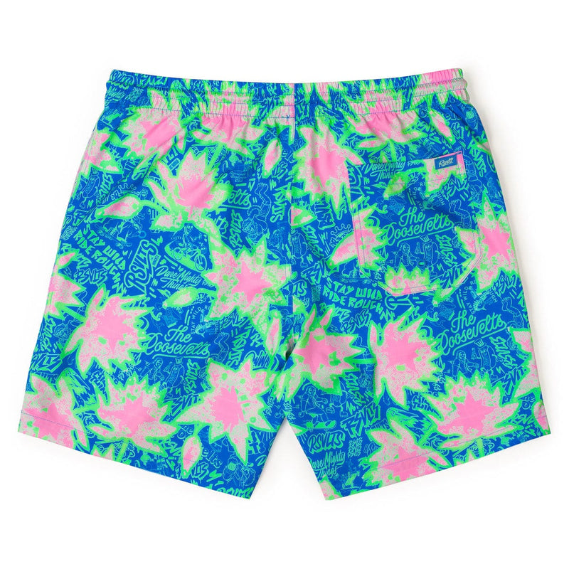 RSVLTS Camp Kunu Floral (Light Blue) Hybrid Shorts — detail 5