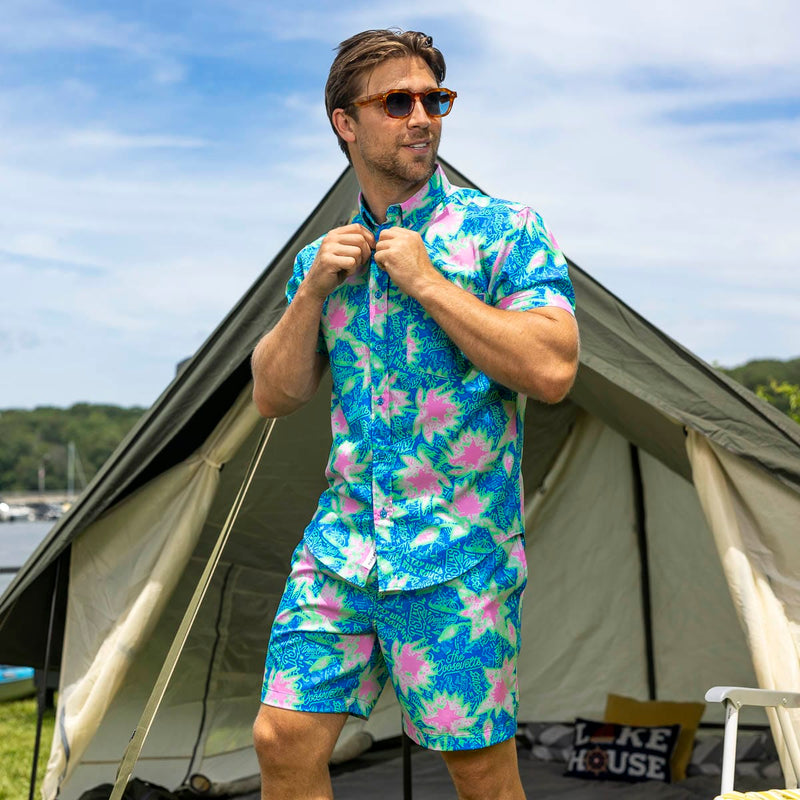 RSVLTS Camp Kunu Floral (Light Blue) KUNUFLEX Short Sleeve Shirt — detail 2