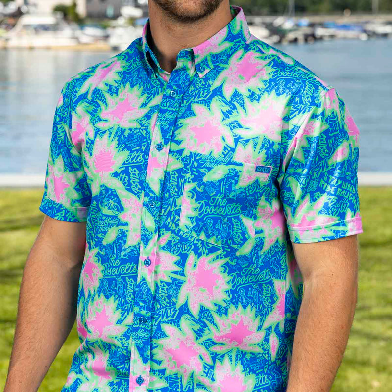 RSVLTS Camp Kunu Floral (Light Blue) KUNUFLEX Short Sleeve Shirt — detail 4
