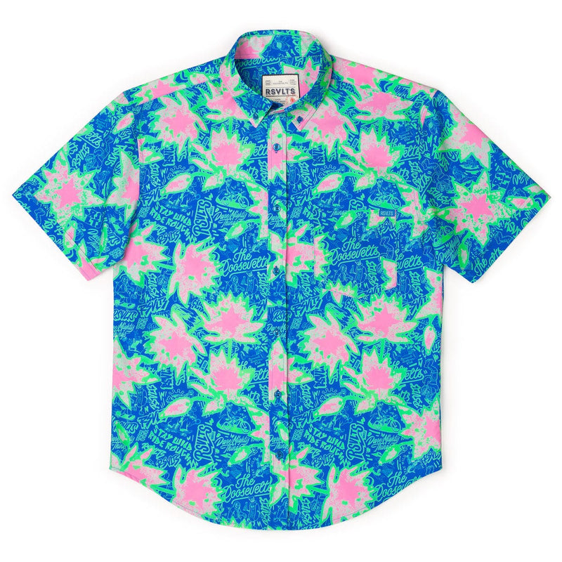 RSVLTS Camp Kunu Floral (Light Blue) KUNUFLEX Short Sleeve Shirt — detail 5