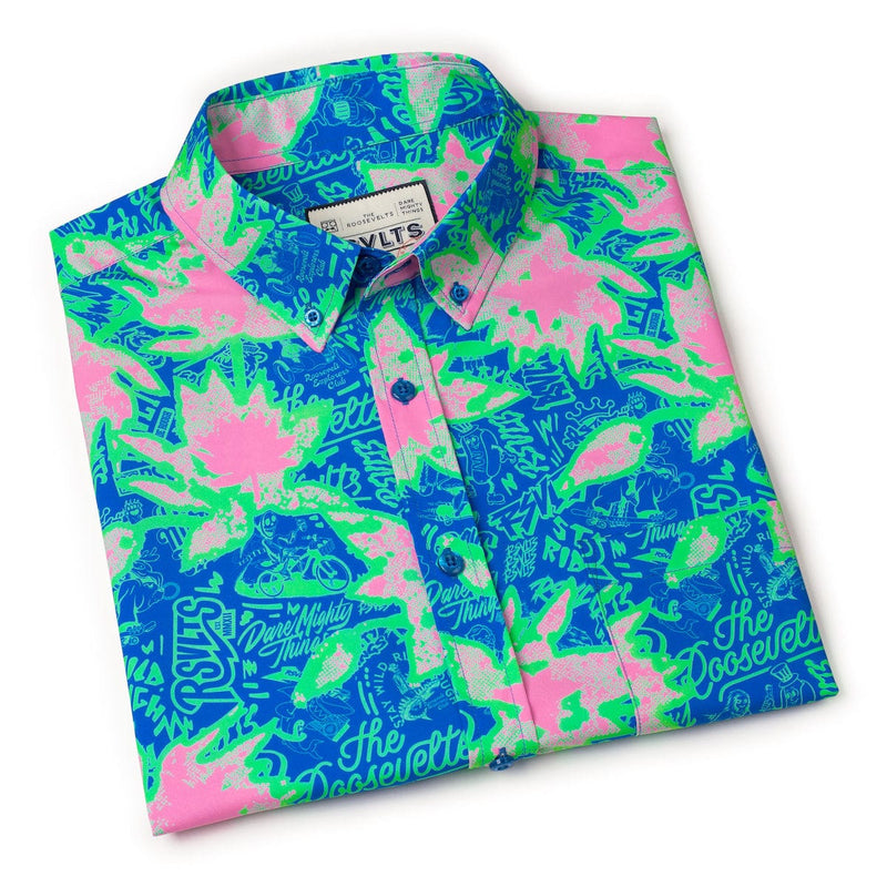 RSVLTS Camp Kunu Floral (Light Blue) KUNUFLEX Short Sleeve Shirt — detail 8