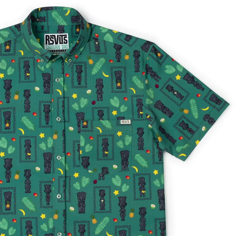 RSVLTS Life & Land KUNUFLEX Short Sleeve Shirt in Green — detail 2