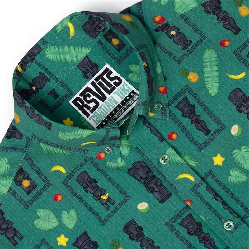 RSVLTS Life & Land KUNUFLEX Short Sleeve Shirt in Green — detail 3