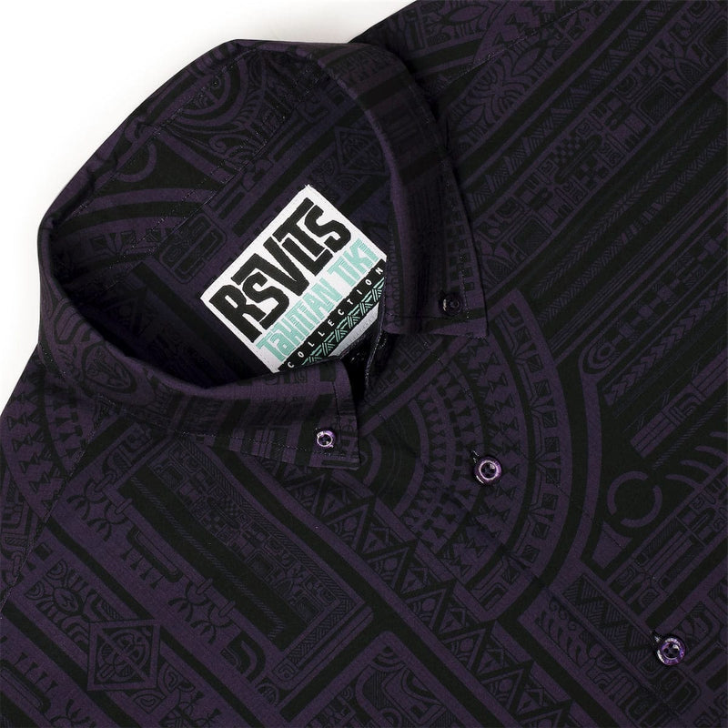 RSVLTS Taerea Tatau KUNUFLEX Short Sleeve Shirt in Black — detail 3