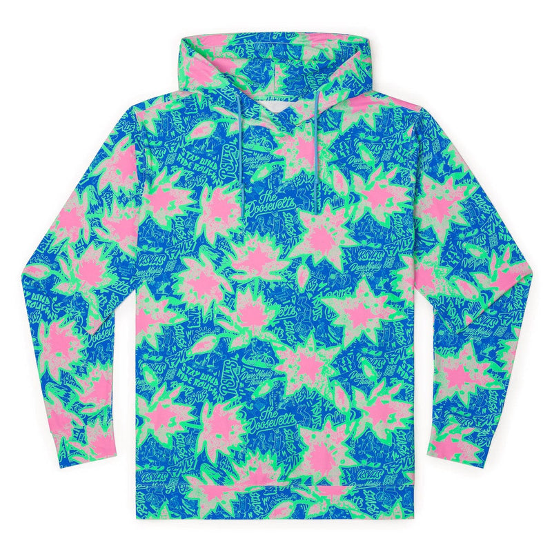RSVLTS Camp Kunu Floral (Light Blue) Performance Hoodie — front view