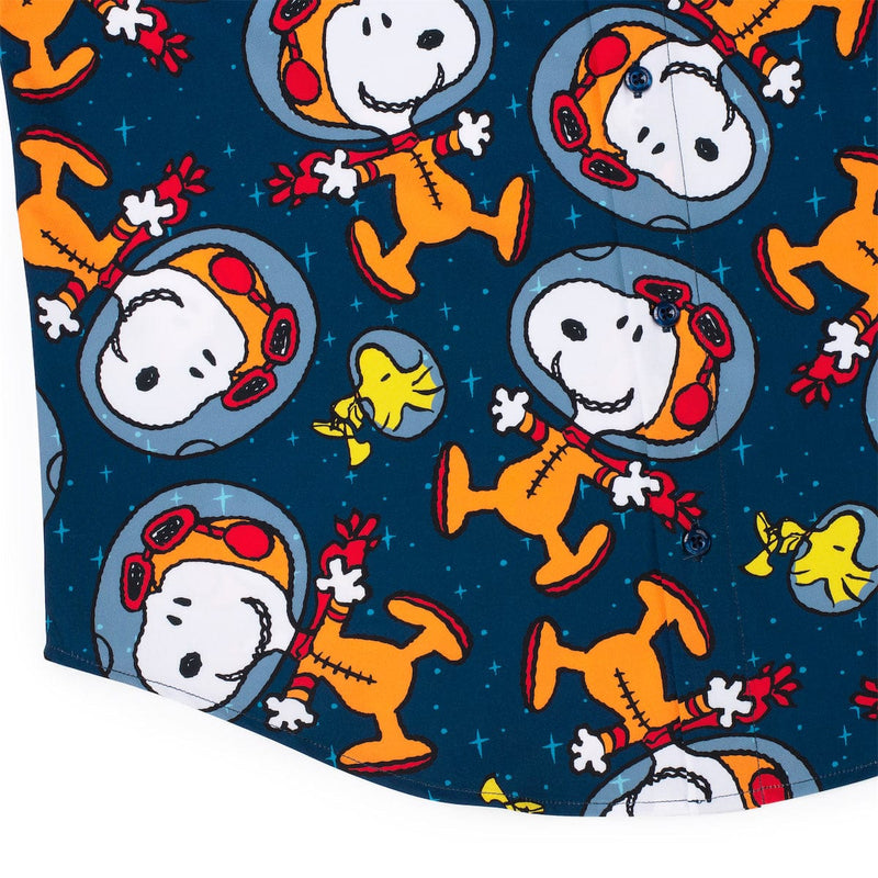 RSVLTS Snoopy in Space KUNUFLEX Short Sleeve Shirt in Blue — detail 2