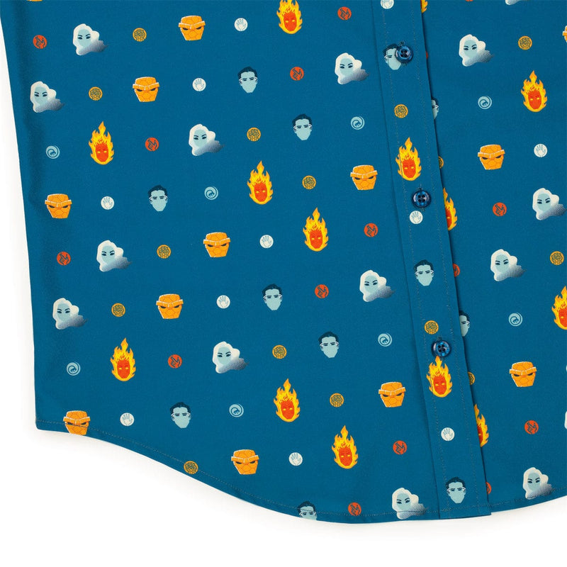 RSVLTS Fantastic Faces KUNUFLEX Short Sleeve Shirt in Blue — detail 4