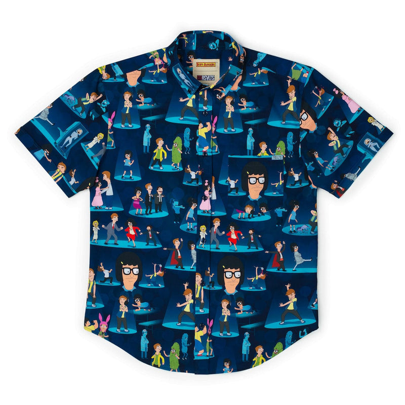 RSVLTS Night of the Living Dance KUNUFLEX Short Sleeve Shirt in Blue — detail 3