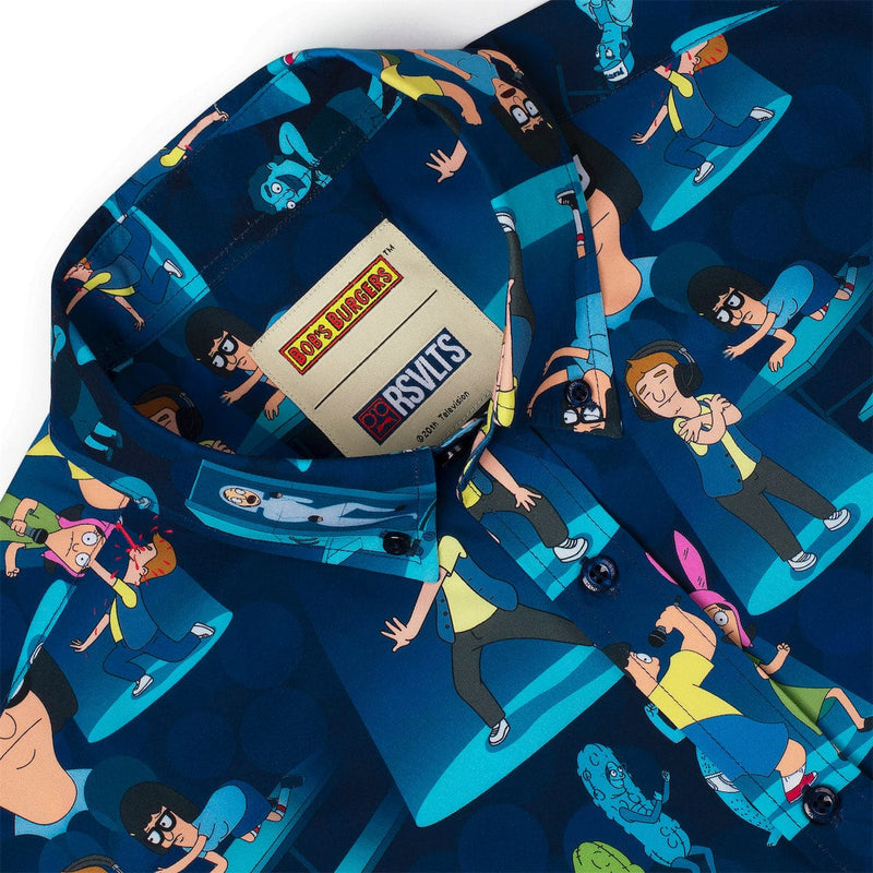 RSVLTS Night of the Living Dance KUNUFLEX Short Sleeve Shirt in Blue — detail 4