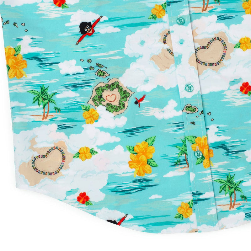 RSVLTS Quickie Kiss-It Island KUNUFLEX Short Sleeve Shirt in Green — detail 4