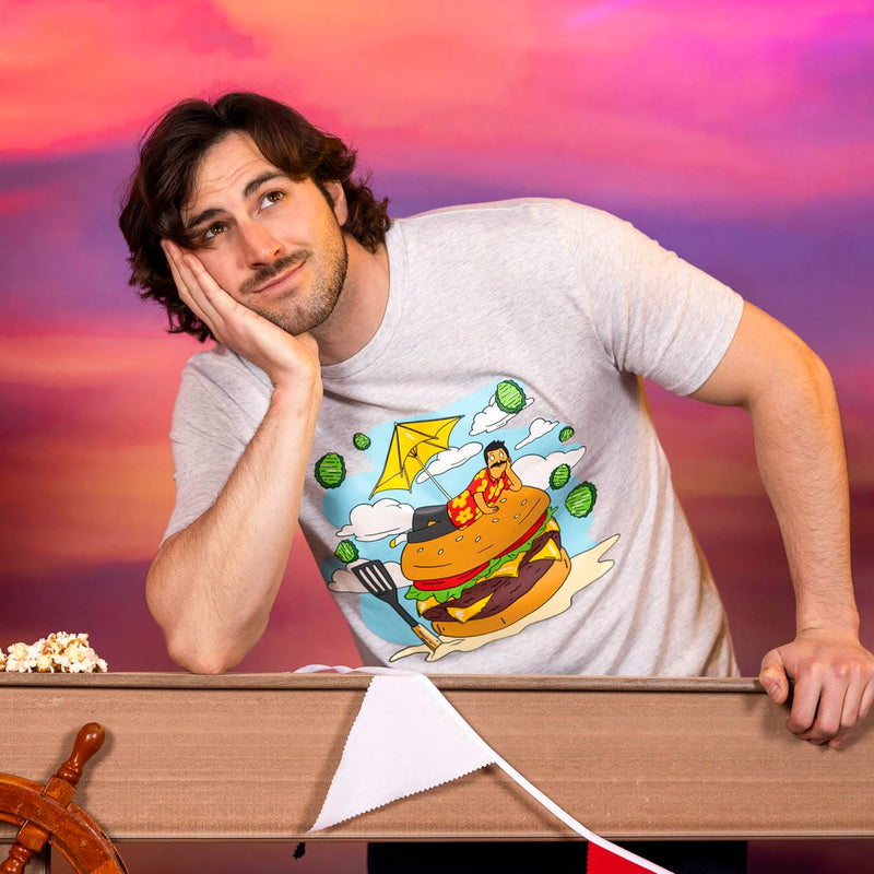 RSVLTS Bob on a Burger Crewneck Tee in Gray — detail 2