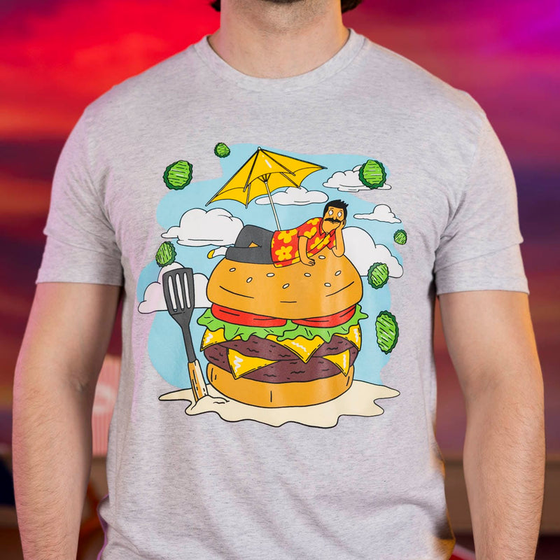 RSVLTS Bob on a Burger Crewneck Tee in Gray — detail 4