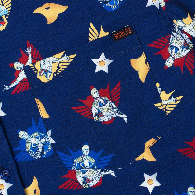 RSVLTS Rhode to Glory KUNUFLEX Short Sleeve Shirt in Blue — detail 2