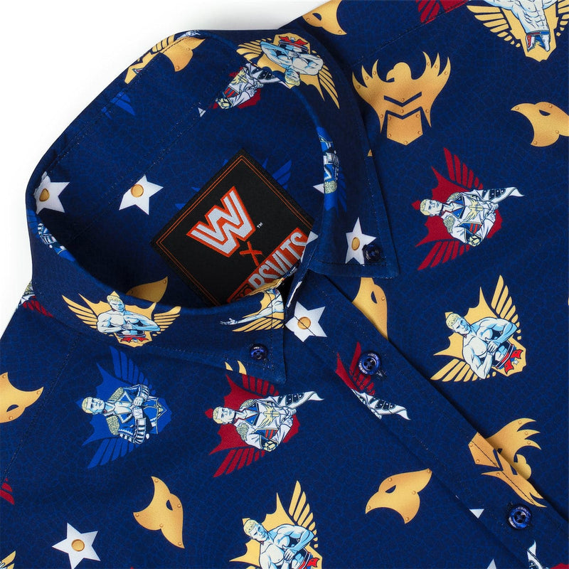 RSVLTS Rhode to Glory KUNUFLEX Short Sleeve Shirt in Blue — detail 3