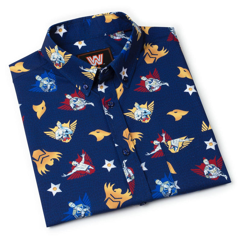 RSVLTS Rhode to Glory KUNUFLEX Short Sleeve Shirt in Blue — detail 4