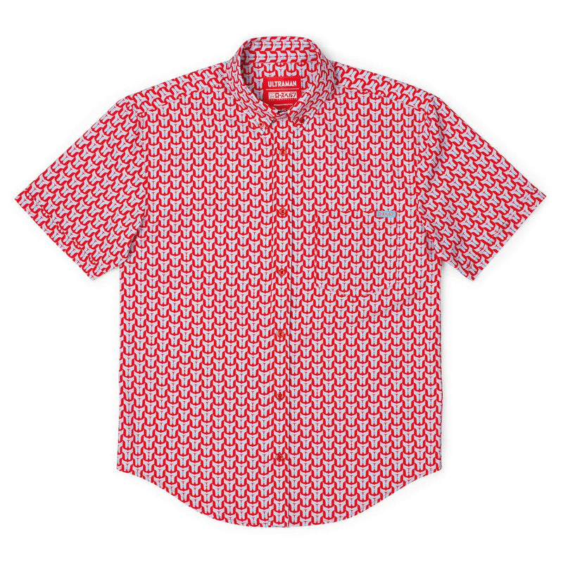 RSVLTS Timing Is Everything KUNUFLEX Short Sleeve Shirt in Red — detail 2