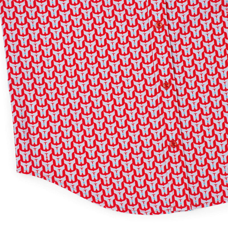 RSVLTS Timing Is Everything KUNUFLEX Short Sleeve Shirt in Red — detail 3