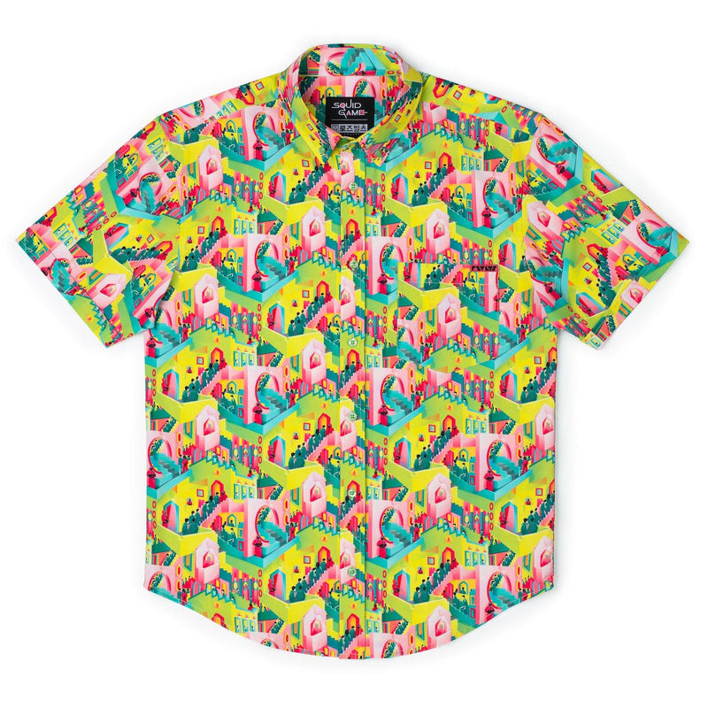 RSVLTS Fatal Steps KUNUFLEX Short Sleeve Shirt in Green — detail 2