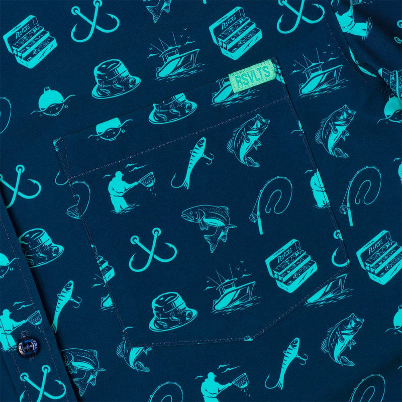 RSVLTS Playing Hooky KUNUFLEX Short Sleeve Shirt in Blue — detail 2