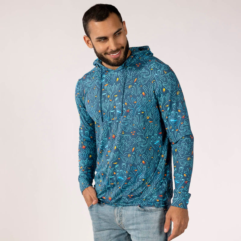 RSVLTS Coral Performance Hoodie in Blue — detail 2