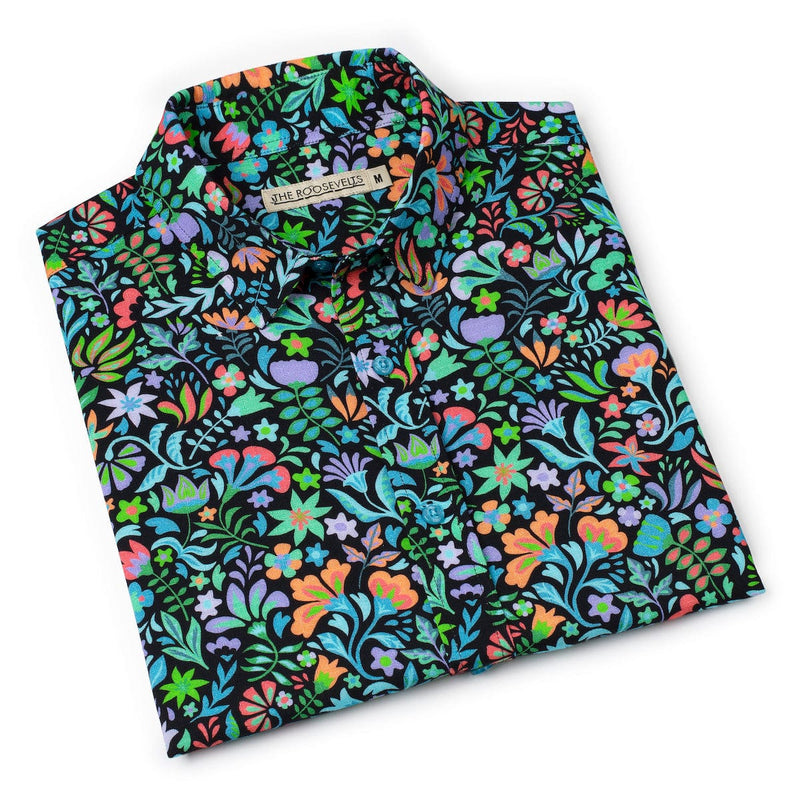 RSVLTS Kaleidos Bamboo Short Sleeve Shirt in Black — detail 2