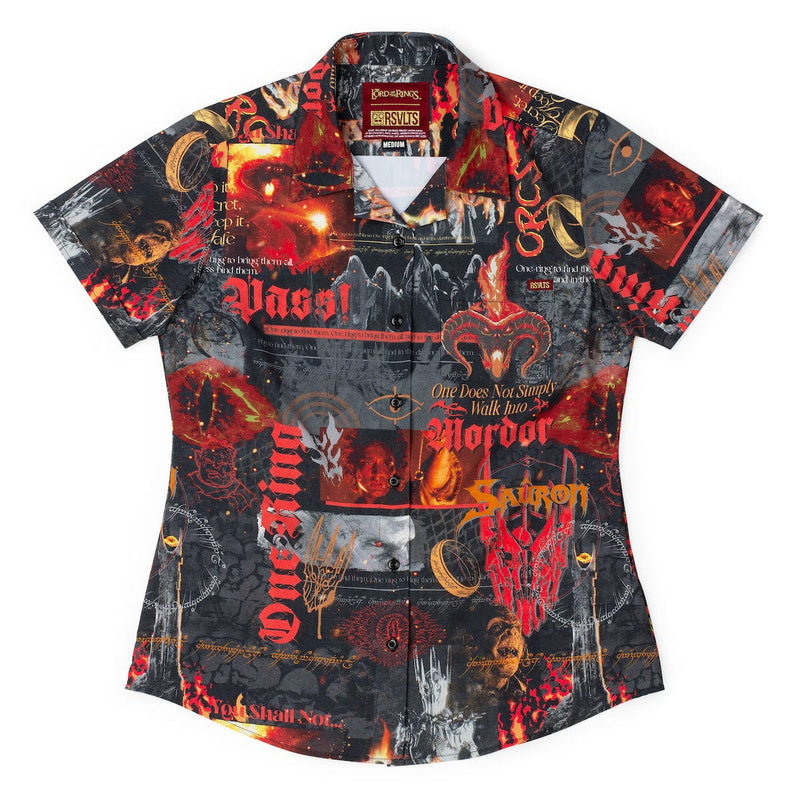 RSVLTS Forces of Mordor Women's KUNUFLEX Short Sleeve Shirt in Black — front view