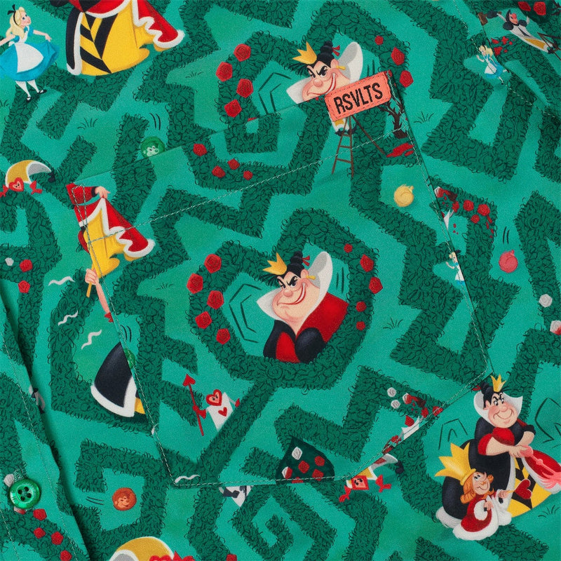 RSVLTS Off with Their Heads! KUNUFLEX Short Sleeve Shirt in Green — detail 2