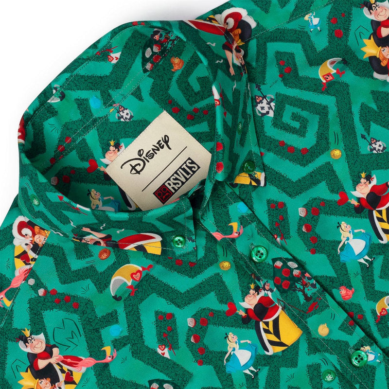 RSVLTS Off with Their Heads! KUNUFLEX Short Sleeve Shirt in Green — detail 3