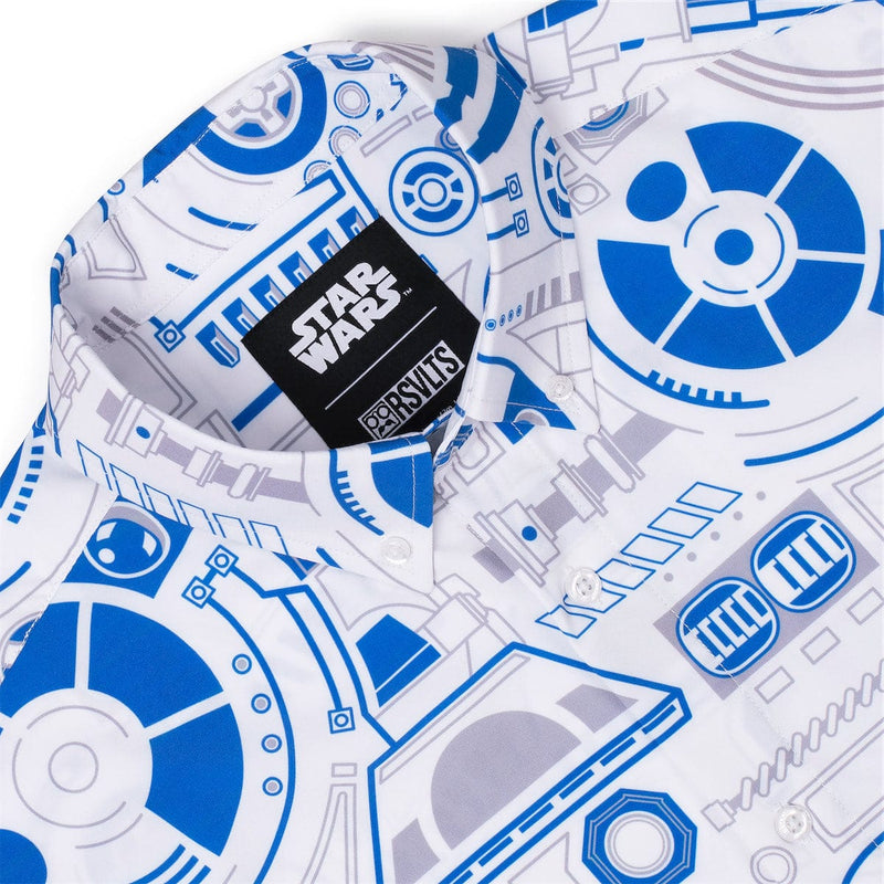 RSVLTS R2 Deconstructed KUNUFLEX Short Sleeve Shirt in Blue — detail 3