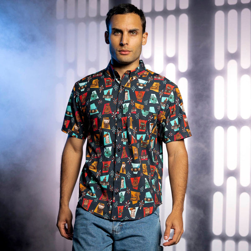 RSVLTS Cosmic Cocktails KUNUFLEX Short Sleeve Shirt in Black — detail 2