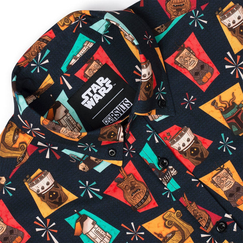 RSVLTS Cosmic Cocktails KUNUFLEX Short Sleeve Shirt in Black — detail 4
