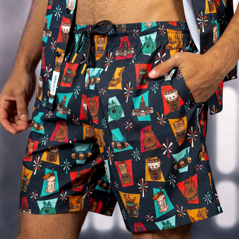 RSVLTS Cosmic Cocktails Hybrid Shorts in Black — detail 2