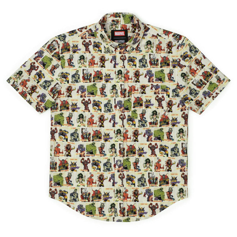 RSVLTS Never Meat Your Heroes KUNUFLEX Short Sleeve Shirt in Green — detail 2
