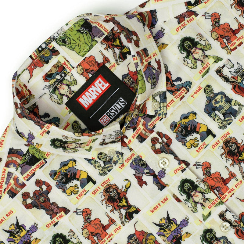 RSVLTS Never Meat Your Heroes KUNUFLEX Short Sleeve Shirt in Green — detail 3