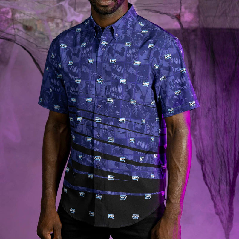 RSVLTS Mouthin' Off KUNUFLEX Short Sleeve Shirt in Black — detail 2