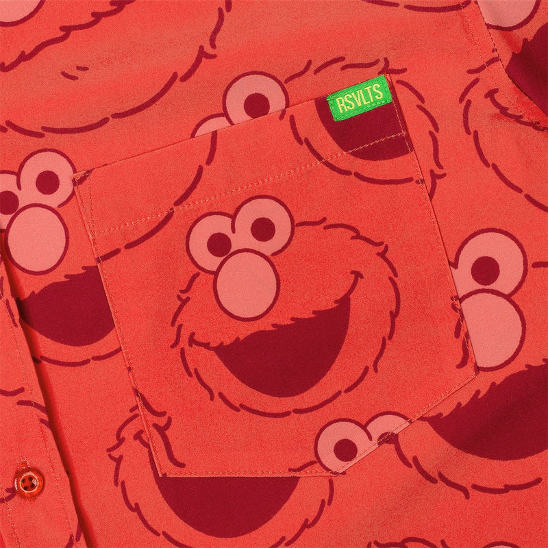 RSVLTS Elmo Everywhere KUNUFLEX Short Sleeve Shirt in Red — detail 2