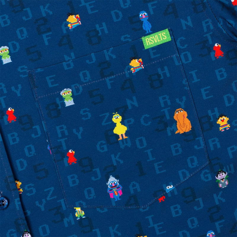 RSVLTS 8-Bit Buddies KUNUFLEX Short Sleeve Shirt in Blue — detail 2