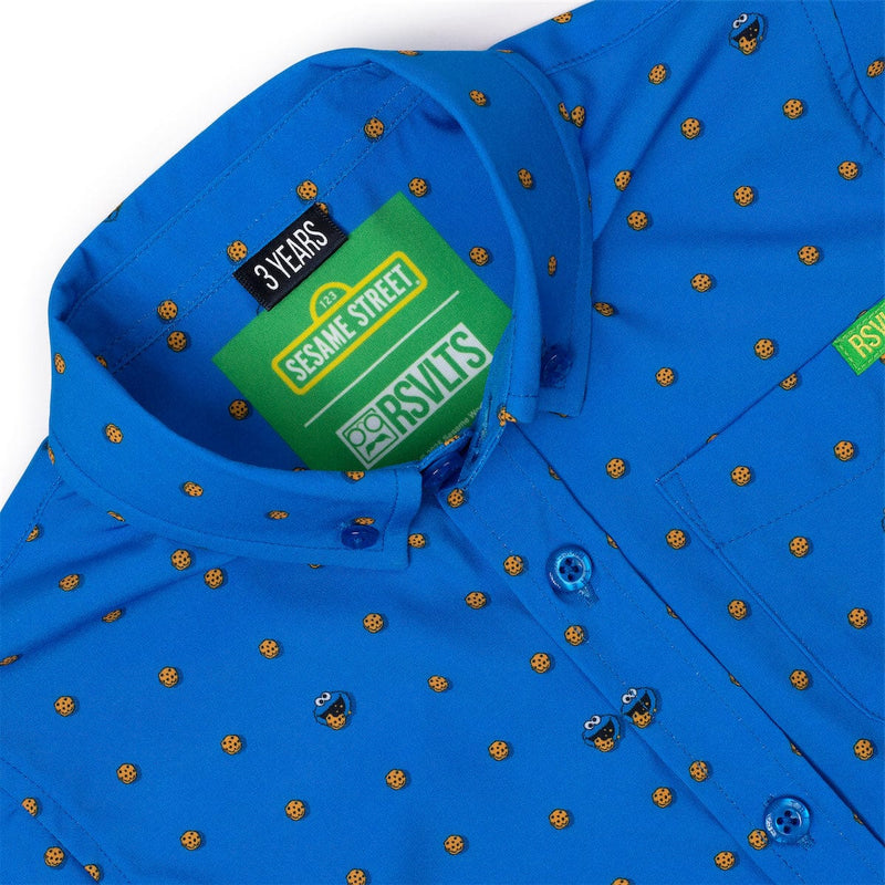 RSVLTS Me Want Cookie! Preschool KUNUFLEX Short Sleeve Shirt in Blue — detail 3