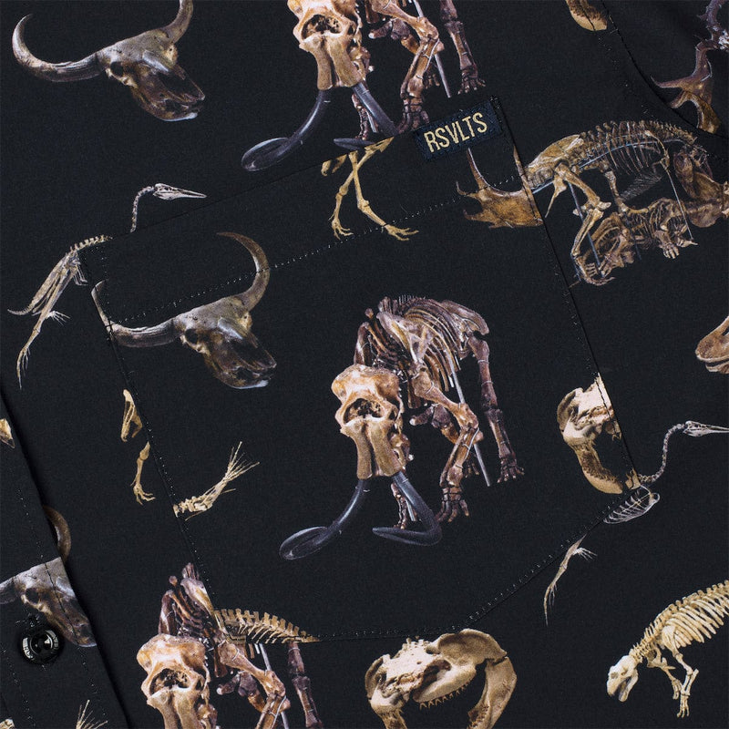 RSVLTS Excavating History KUNUFLEX Short Sleeve Shirt in Black — detail 2