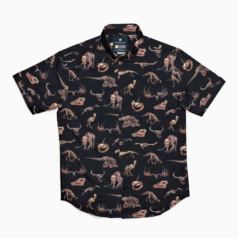 RSVLTS Excavating History KUNUFLEX Short Sleeve Shirt in Black — detail 3