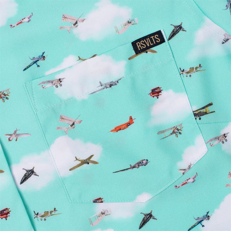 RSVLTS Take Flight Women's KUNUFLEX Short Sleeve Shirt in Blue — detail 2