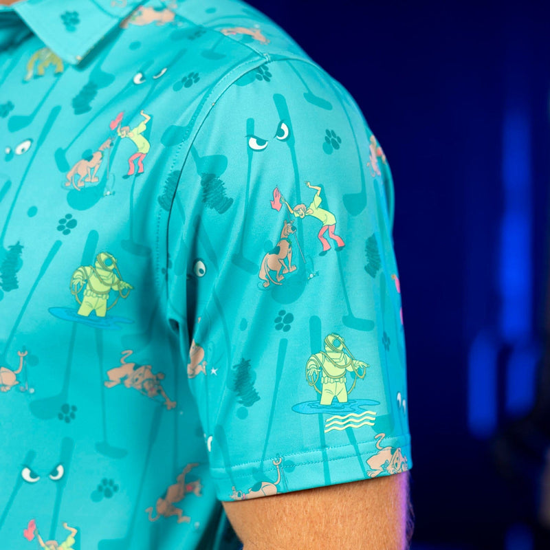 RSVLTS Ghoulish Greens All-Day Polo in Blue — detail 3