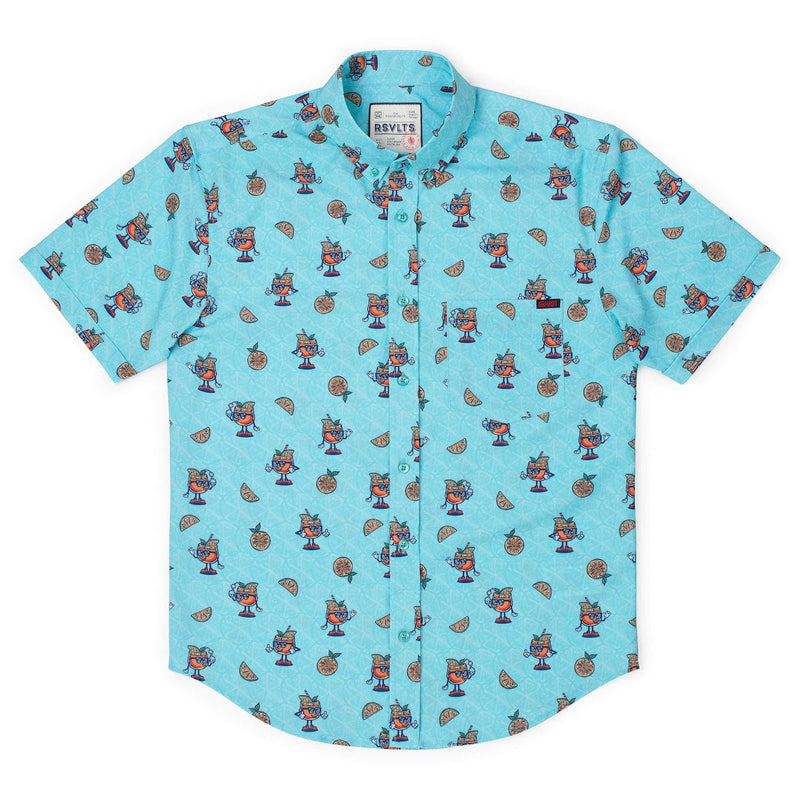 RSVLTS Aperol Steve KUNUFLEX Short Sleeve Shirt in Blue — detail 2