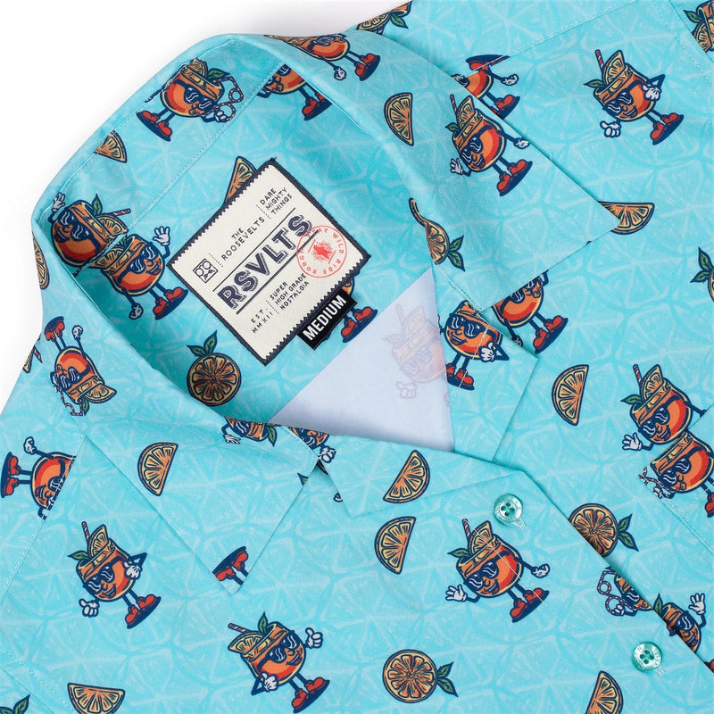RSVLTS Aperol Steve Women's KUNUFLEX Short Sleeve Shirt in Blue — detail 2