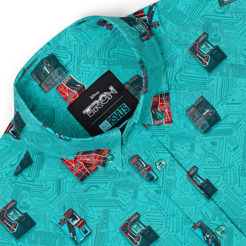 RSVLTS Flynn’s Arcade KUNUFLEX Short Sleeve Shirt in Green — detail 2