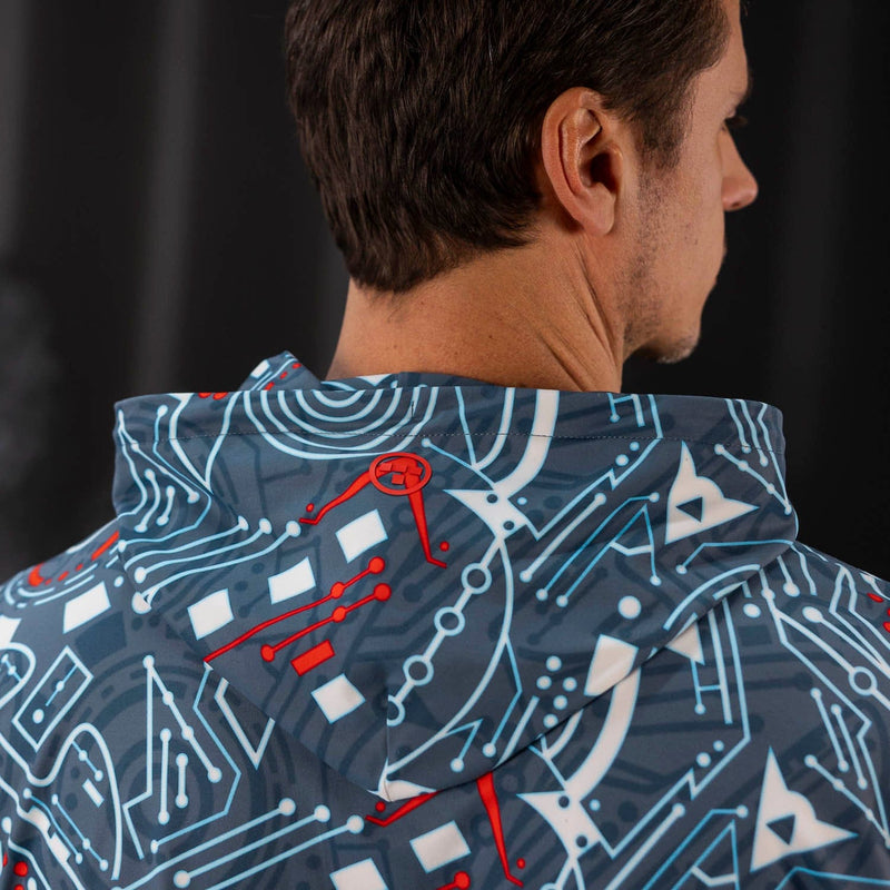RSVLTS Greetings Programs Performance Hoodie in Blue — detail 2