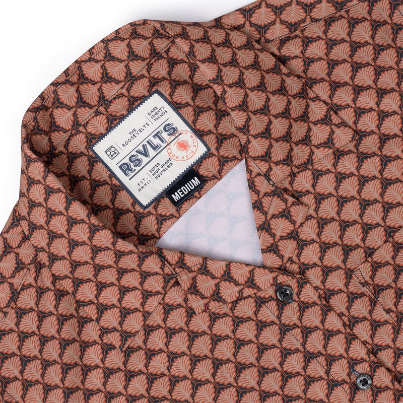 RSVLTS Deco Daze Women's KUNUFLEX Short Sleeve Shirt in Brown — detail 2