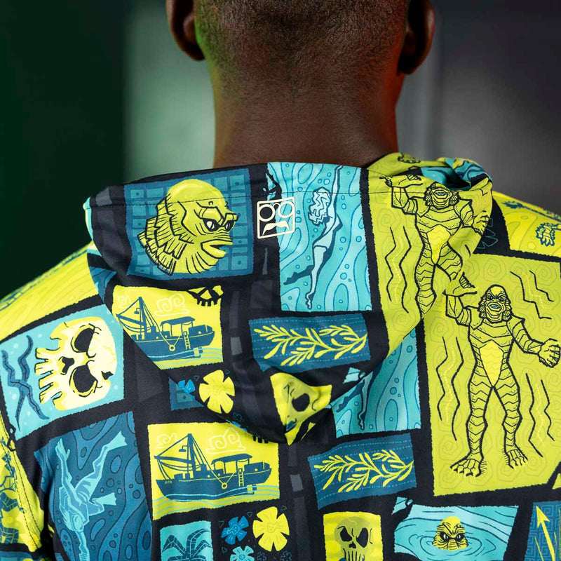 RSVLTS Tiki from the Black Lagoon Performance Hoodie in Green — detail 4