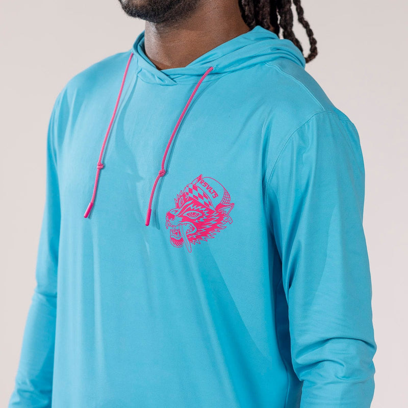 RSVLTS Riot Wolf Performance Hoodie in Blue — detail 2