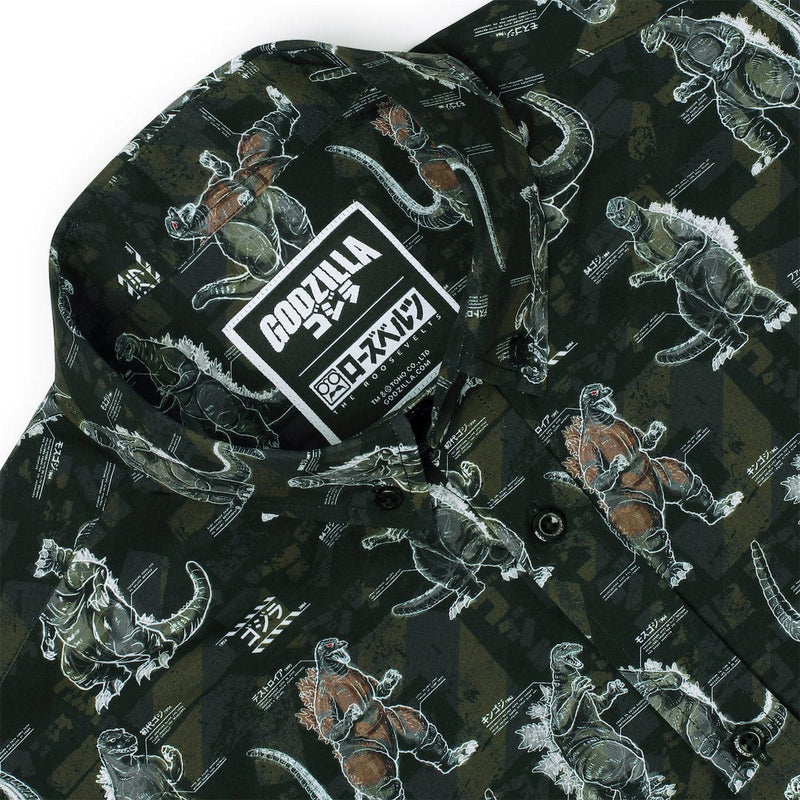 RSVLTS Gojivolution KUNUFLEX Short Sleeve Shirt in Black — detail 2